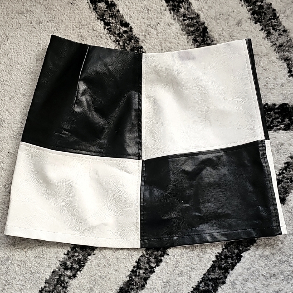 Black and White Colorblock Skirt